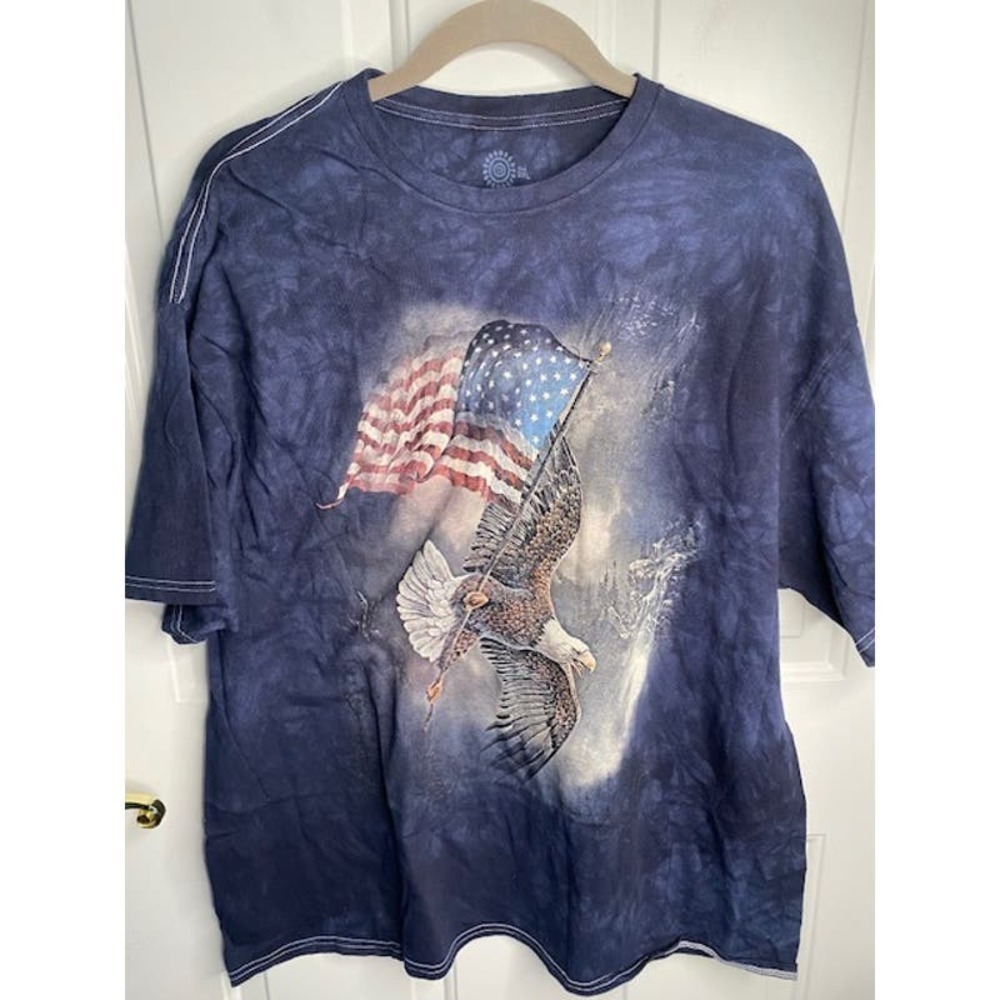The mountain eagle, American, flag men’s Shirt Sz‎ 2XL